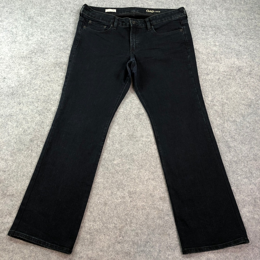 Gap Womens Jeans 12 Petite (Actual 36") Long & Lean Mid Rise Bootcut Dark Wash